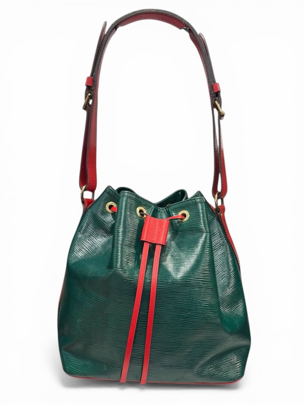 Louis Vuitton Epi Noé GM Restored Green & Red Vintage Bucket Bag